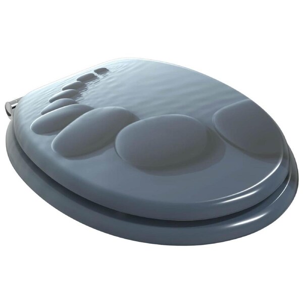 Soft-Close Toilet Seat Grey 44 x 38 cm MDF board vidaXL