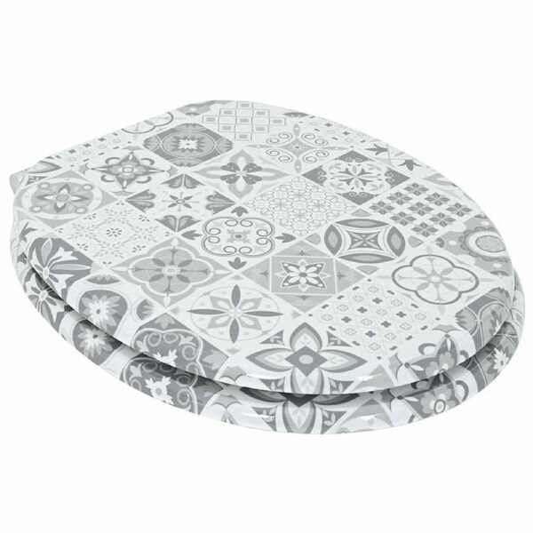 Soft-Close Toilet Seat Blue and White Porcelain 44 x 38 cm vidaXL