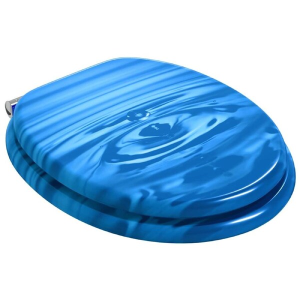 Soft-Close Toilet Seat Blue Drop 44 x 38 cm MDF board vidaXL