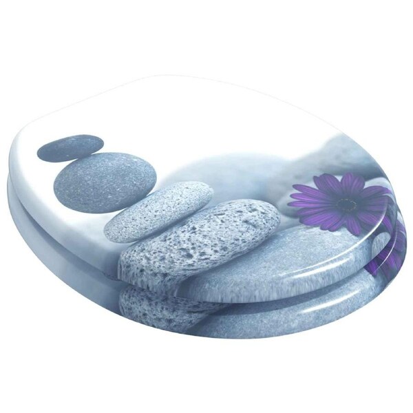 Soft-Close Toilet Seat Grey 44 x 38 cm MDF board vidaXL