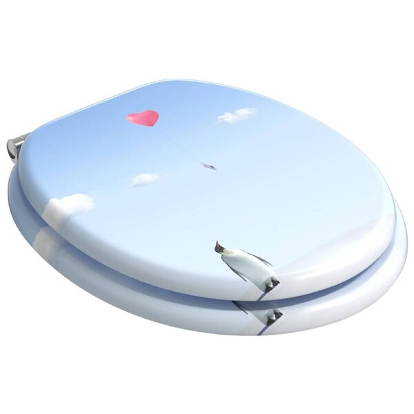 Soft-Close Toilet Seat Blue 44 x 38 cm MDF board vidaXL