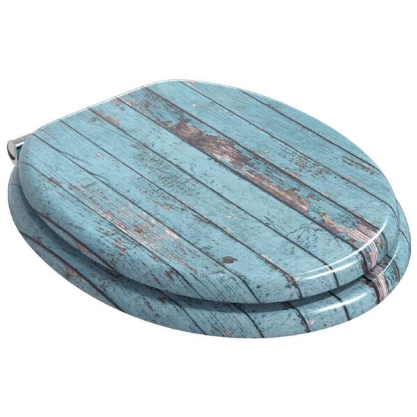 Soft-Close Toilet Seat Blue 44 x 38 cm MDF board vidaXL