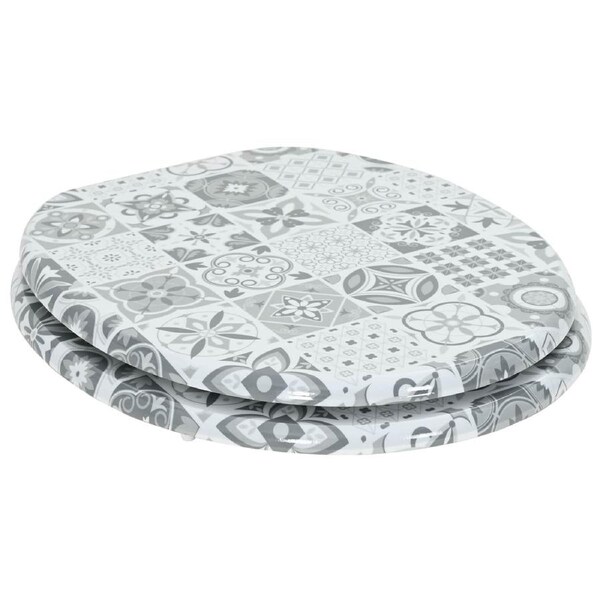 Soft-Close Toilet Seat Grey 44 x 38 cm MDF board vidaXL