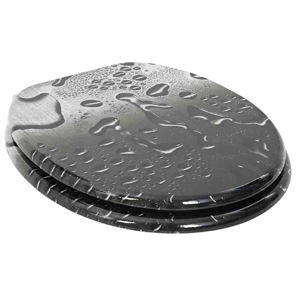 Soft-Close Toilet Seat Grey 44 x 38 cm MDF board vidaXL