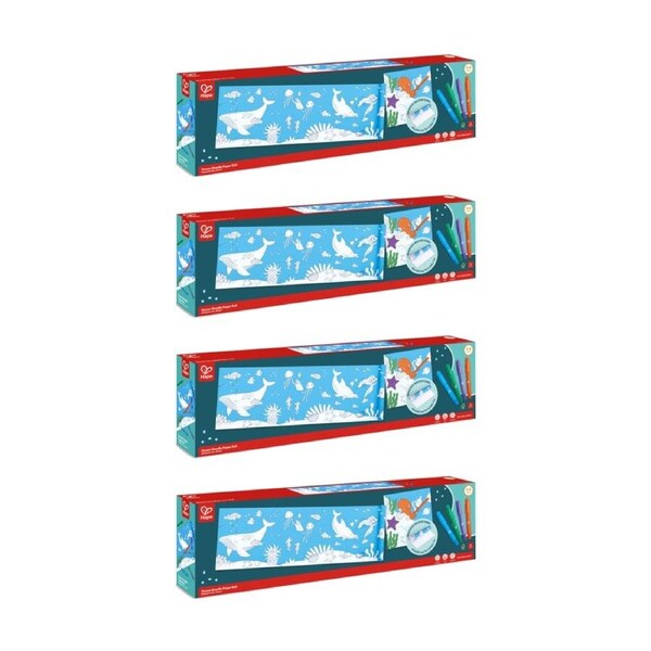 4PK Hape Ocean Craft Paper Roll Self-Adhesive W/ 4 Crayons 52x04m 3y+ Blue