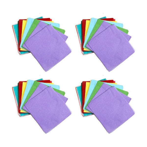 4x 480pc Tacco Coloured Tissue Squares Craft Paper 125cm Sheets Multicolour
