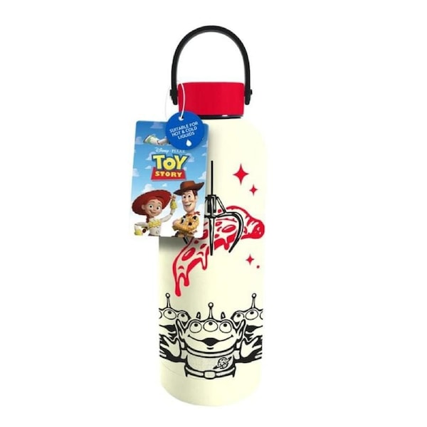 Paladone Disney Pixar Toy Story Pizza Planet Metal Water Bottle with Carry Loop