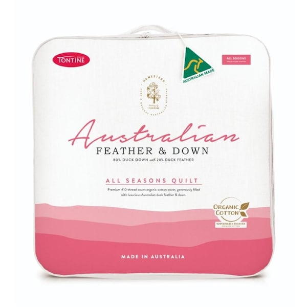Tontine Homestead 80/20 Australian Feather And Down Quilt All Seasons Queen