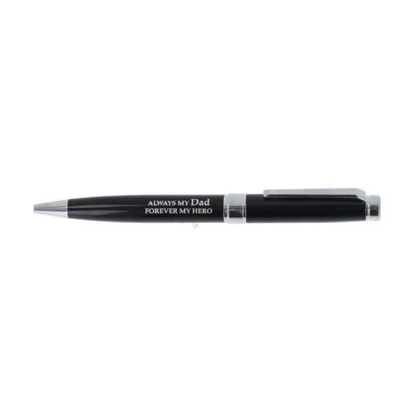 Bridgewater Pen Company Dad Sentiment Writing Ballpen Black Silver Engraved