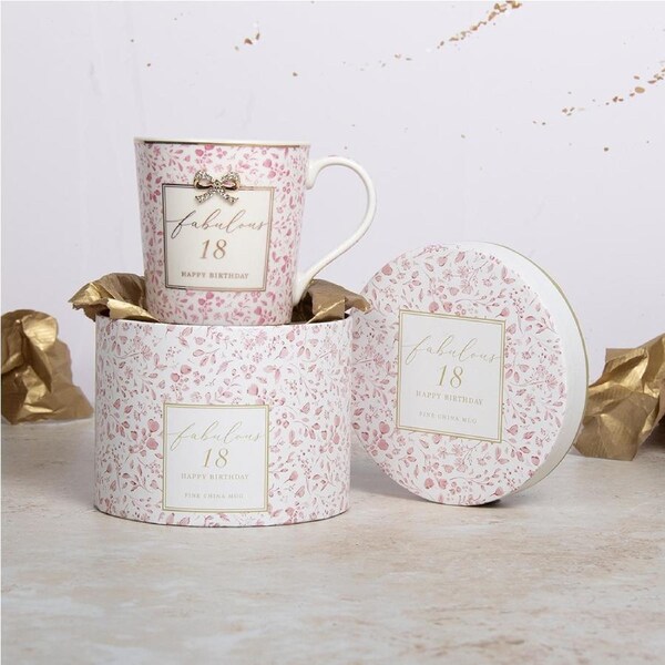 Madelaine 18th Birthday Fine China Coffee/Tea Mug Drink Cup Pink