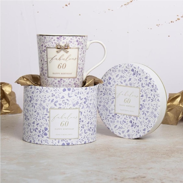 Madelaine 60th Birthday Fine China Coffee/Tea Mug Drink Cup Green