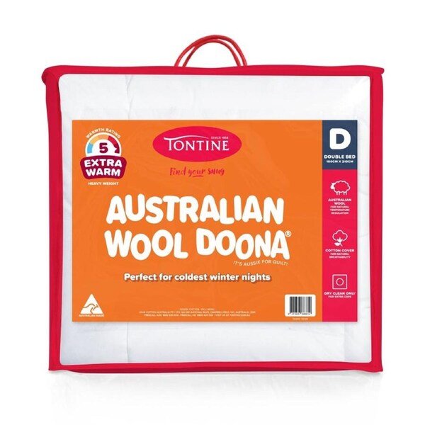 Tontine Australian Wool Doona Extra Warm Winter Quilt Double Heavyweight