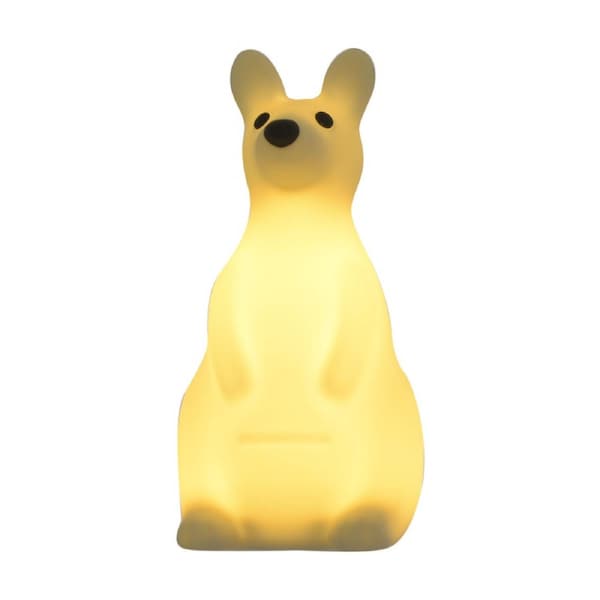 Gibson Gifts Kangaroo LED Night Light Rechargeable Colour Changing Silicone Grey