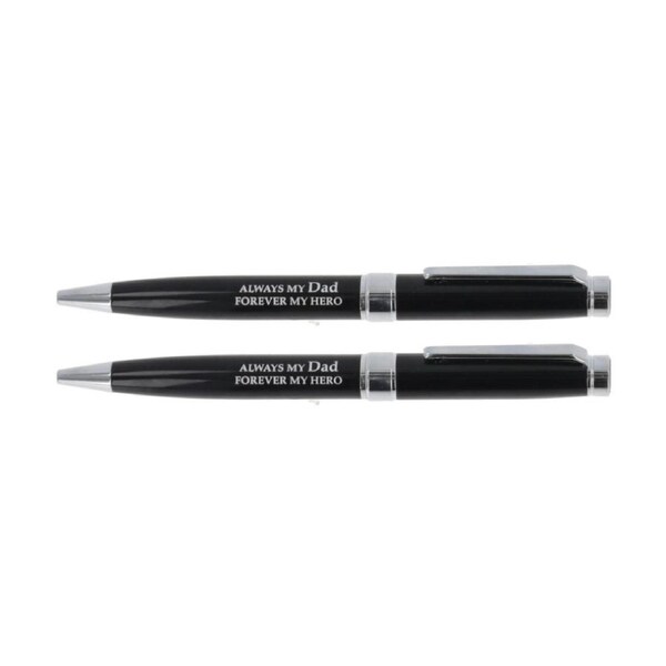 2PK Bridgewater Pen Company Dad Sentiment Writing Ballpen Black Silver Engraved
