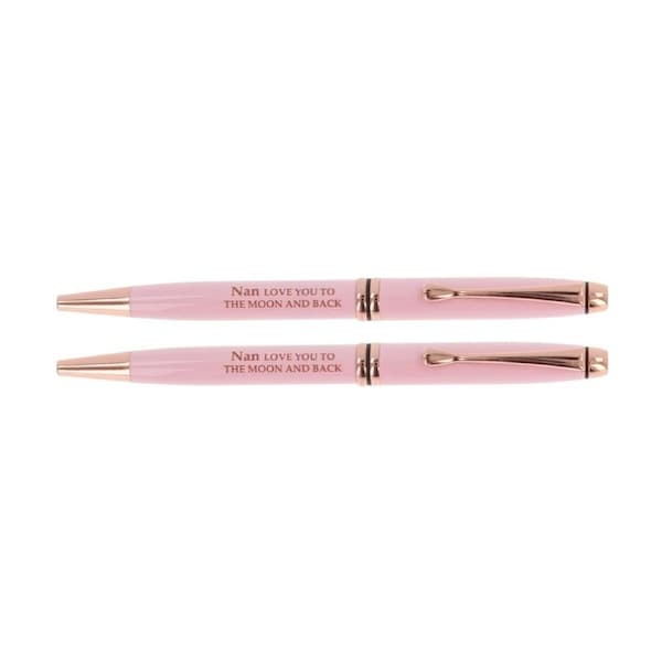 2PK Bridgewater Pen Company Nan Sentiment Ballpen Pink Rose Gold Lacquered