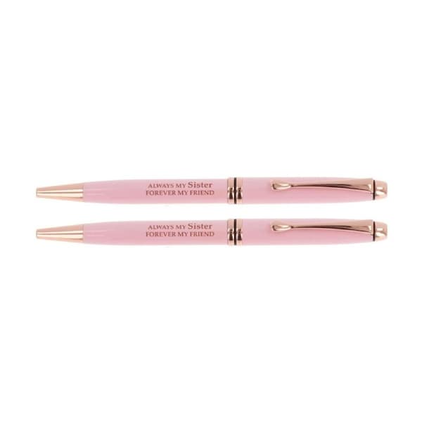 2PK Bridgewater Pen Company Sister Sentiment Ballpen Pink Rose Gold Lacquered