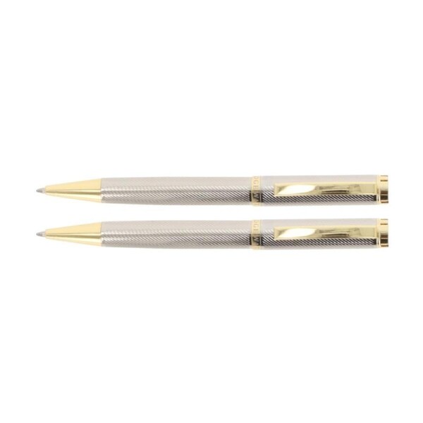 2PK Bridgewater Pen Company Textured 3 Piece Assorted Silver Gold Black Set