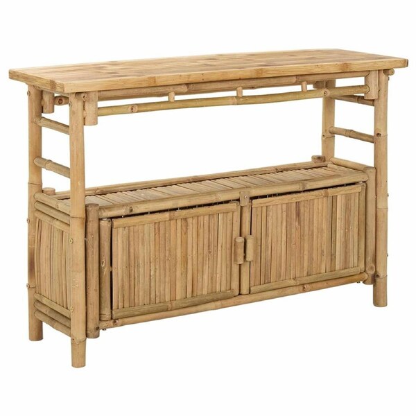Console Table with Shelf Natural 110 x 35 x 75 cm Bamboo vidaXL