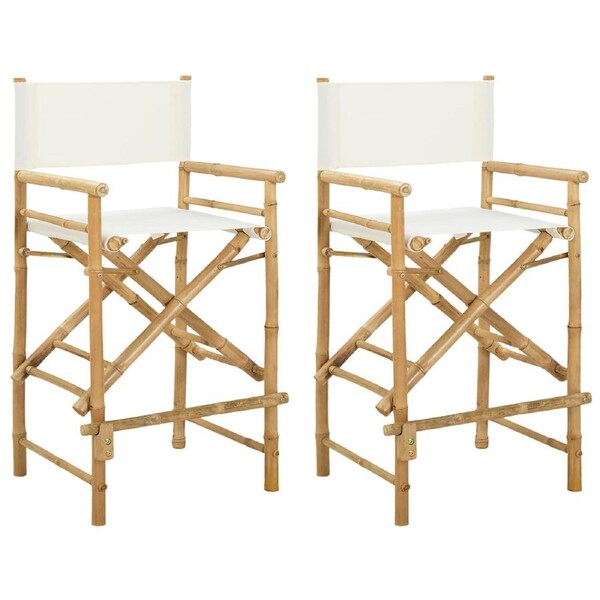 Folding Director's Chair 2 pcs Natural 58 x 48 x 115 cm Bamboo vidaXL