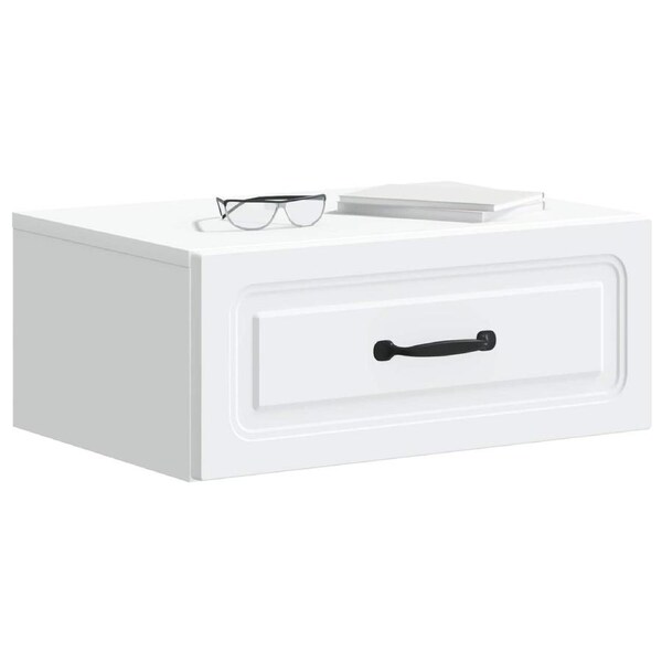 Wall-Mounted Bedside Cabinet White 49 x 34.5 x 20 cm vidaXL