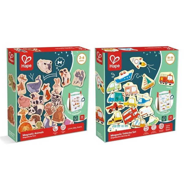 Magnetic Animals & Vehicles Collectable Magnet Kids Toy Set Multicolour