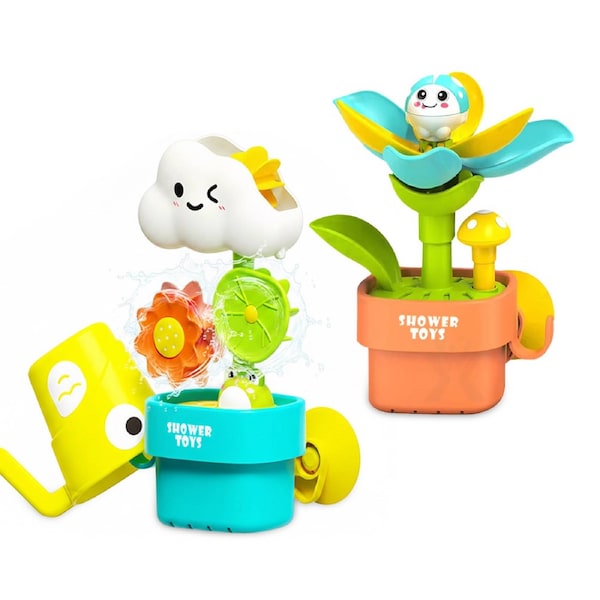 PIPALA Bath Toys for Kids Flower & Cloud Combo Water Toy Set with Watering Cup