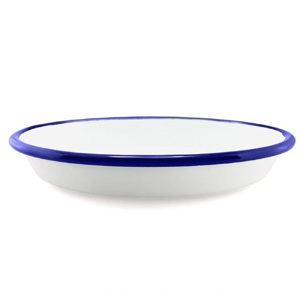 Falcon Pie Dish Oval 18cm White & Blue