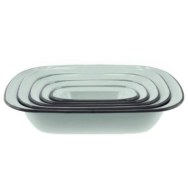 Falcon 5 Piece Oblong Pie Dish Set Duck Egg Blue & Grey