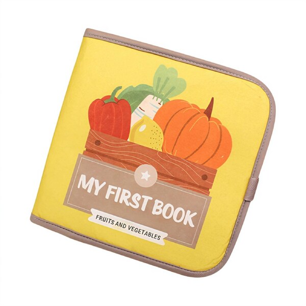 HOLALA Kids Crinkle Book Soft Washable Cloth Activity Books-Fruit