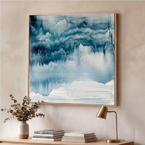 Yezi Wall Art Canvas Modern Abstract 80×80cm Framed Artwork Home Office Decor