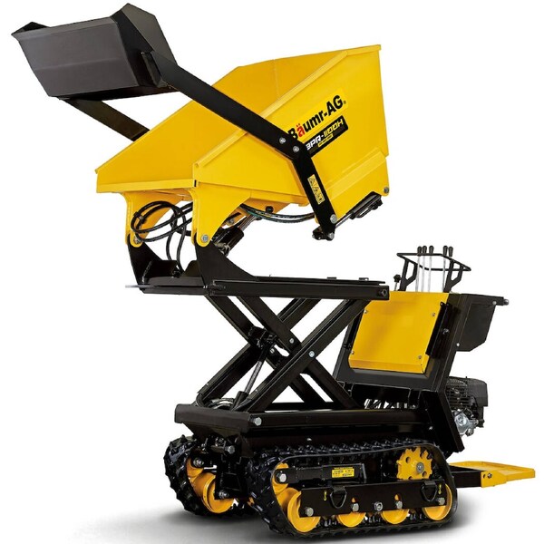Baumr-AG Tracked High Lifting/Tipping Power Barrow 500kg Load Capacity, Hydrostatic, 9hp Engine