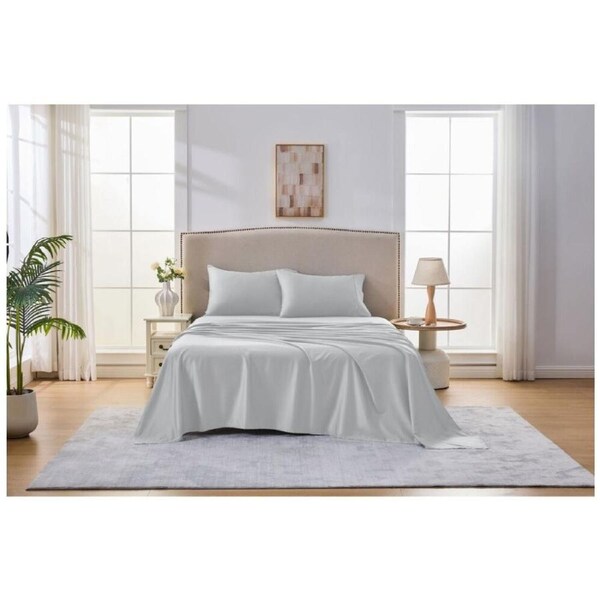 Grosvenor House 500TC Egyptian Cotton Sheet Set W/ Pillowcase King Single Silver
