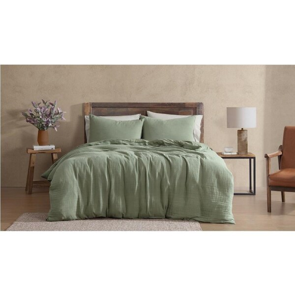 Ardor Earth 100% Cotton Quilt Cover Set Home Bedding King Bed Olive