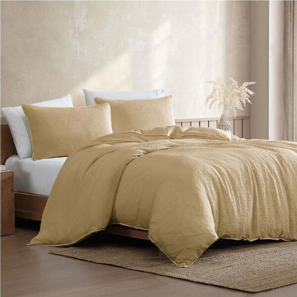 Ardor King Boardwalk Quilt Cover Bedding Set w/ Pillowcase - Yellow