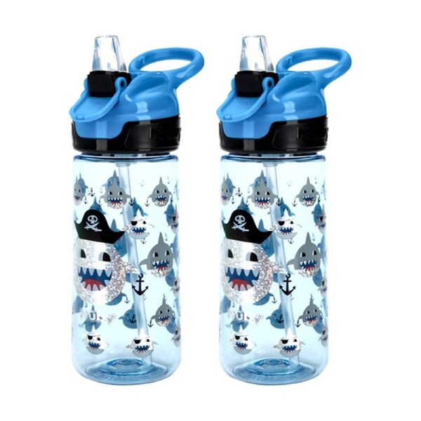 2x Nuby Printed Tritan Flip-It Reflex Cup Spill-Proof Unicorn 540ml Blue 18m+