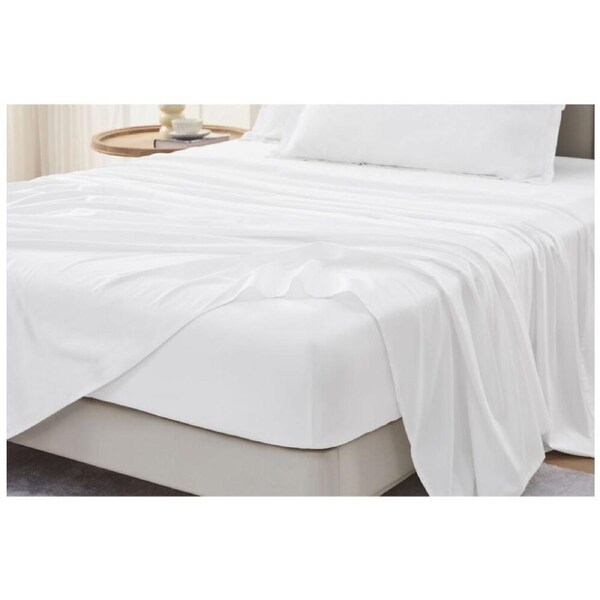 Grosvenor House 500TC Egyptian Cotton Flat Bed Sheet Only Double White