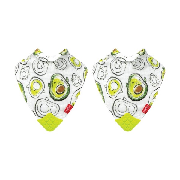 2x 2pc Nuby Bandana Bibs Cotton Muslin Soft Absorbent Multicolour 3m+