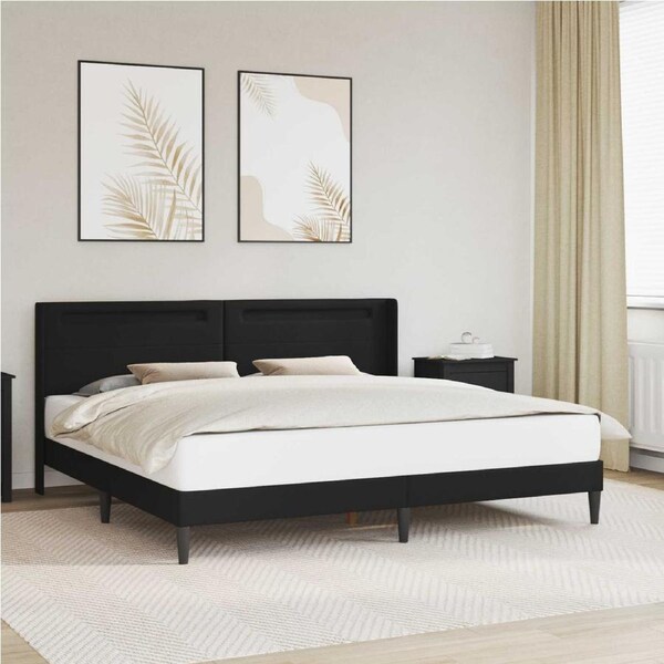 Bed Frame with LED Strip Lights Black 180 x 200 cm Faux Leather vidaXL