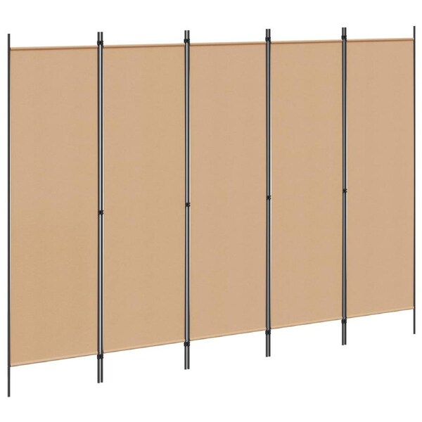 5-Panel Room Divider Beige 250 x 180 cm Fabric vidaXL