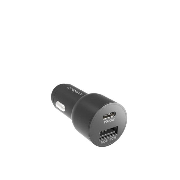 Cygnett 20W Dual Port USB-C & USB-A Car Charger CarPower