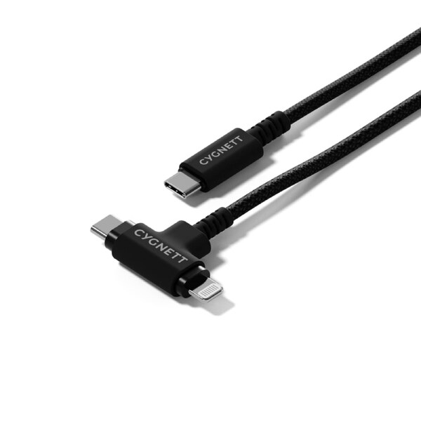 Cygnett 60W USB-C to 2-in-1 Cable - 1M Unite