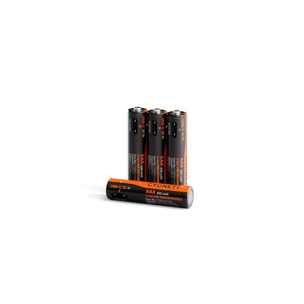 Cygnett AAA USB-C Rechargeable Li-ion Battery (4 Pack)