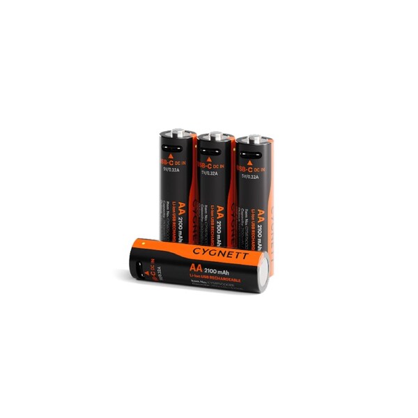 Cygnett AA USB-C Rechargeable Li-ion Battery (4 Pack)
