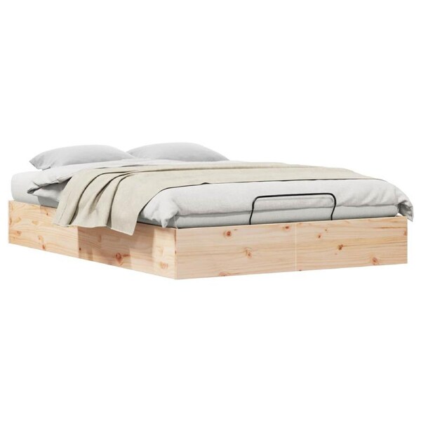 Ottoman Bed Frame with Storage Natural 135 x 190 cm vidaxl