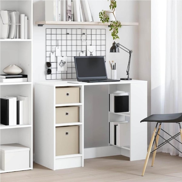 Desk with Drawer White 100 x 40 x 75 cm Engineered Wood vidaxl