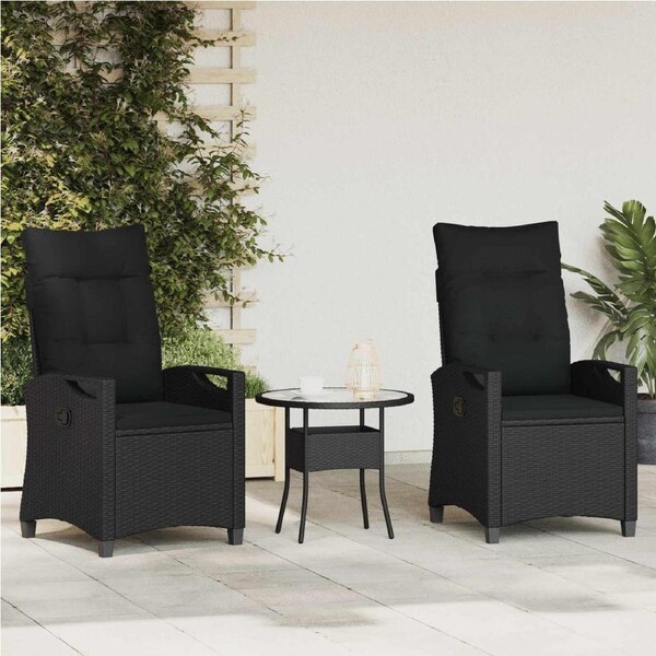 Garden Chair 2 pcs Black 56 x 64 x 94 cm Steel and Polyester vidaxl