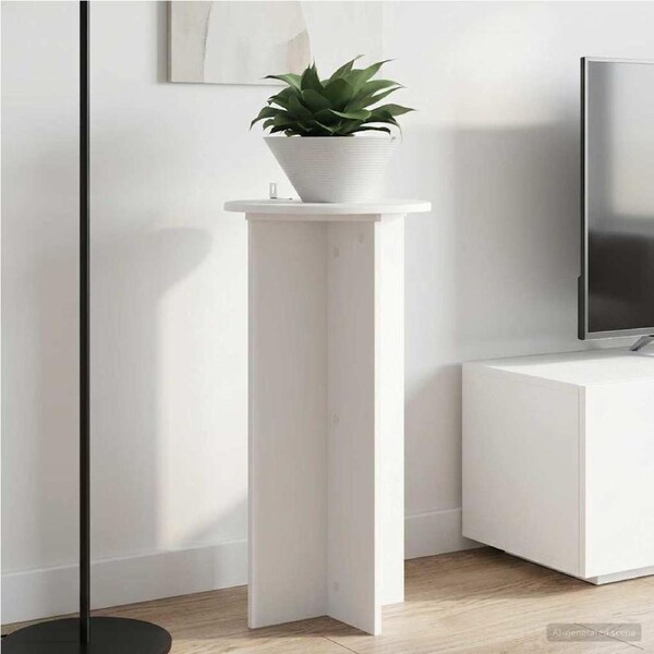 Plant Stand 2 pcs White Ø40 x 80 cm Engineered Wood vidaxl