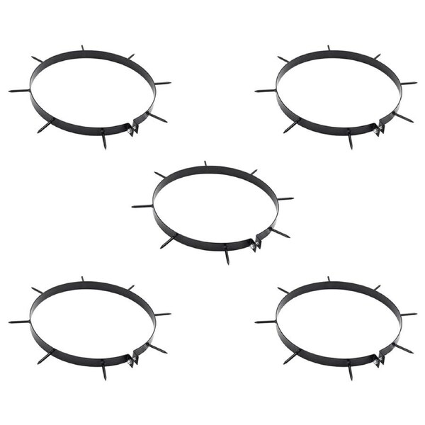 Lawn Aerator Clamp with Spikes 5 pcs Black Ø 300 mm Iron vidaxl