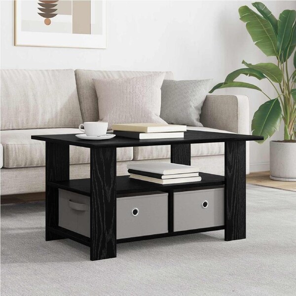 Coffee Table Black Oak 77 x 55 x 42 cm Engineered Wood vidaxl