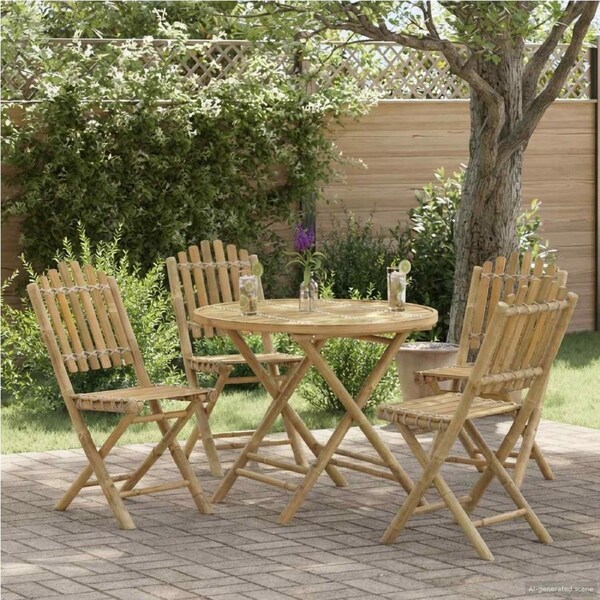 Garden Chair Folding 4 pcs Natural 42 x 53 x 90 cm Bamboo vidaxl